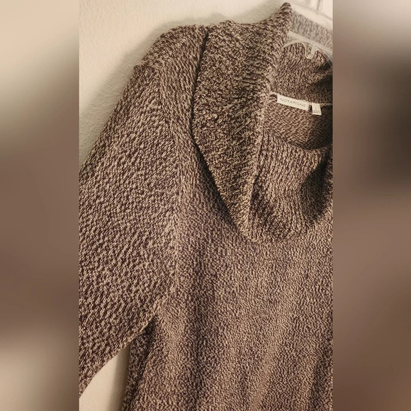 Notations Brown Cowl Neck Fringed Sweater   Size L - Picture 3 of 10
